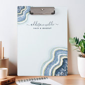 ブルーグリッターアゲートゲードラックスシックなクリップボード クリップボード