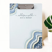 ブルーグリッターアゲートゲードラックスシックなクリップボード クリップボード