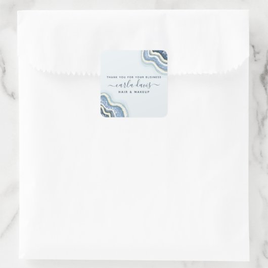 ブルーグリッターアゲートゲードルクセビジネスサンキュー スクエアシール (バッグ)