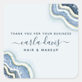 ブルーグリッターアゲートゲードルクセビジネスサンキュー スクエアシール