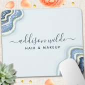 ブルーグリッターアゲートジオデラックスシック マウスパッド