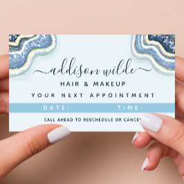 ブルーグリッターアゲートジオデラックスシック 予約カード