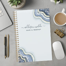 ブルーグリッターアゲートジオデラックスビジネス プランナー手帳