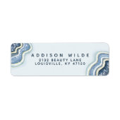 ブルーグリッターアゲートジオデラックス差出人住所 ラベル (正面)