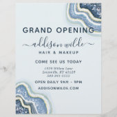 ブルーグリッターアゲートジオードのビジネスフライヤー チラシ (裏面)