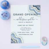 ブルーグリッターアゲートジオードのビジネスフライヤー チラシ (シングル)