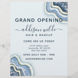 ブルーグリッターアゲートジオードビジネスフライヤー チラシ