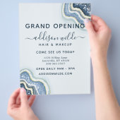 ブルーグリッターアゲートジオードビジネスフライヤー チラシ (手)