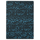 ブルーグリッターアンドレオパードスキンデザイン クリップボード (裏面)