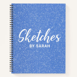 ブルーグリッターアーティストSketchbookノートブックメモ帳 ノートブック