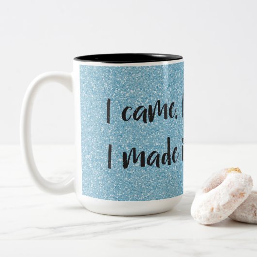 ブルーグリッターイットイッツンギスコーヒーマグ ツートーンマグカップ (ドーナツ)