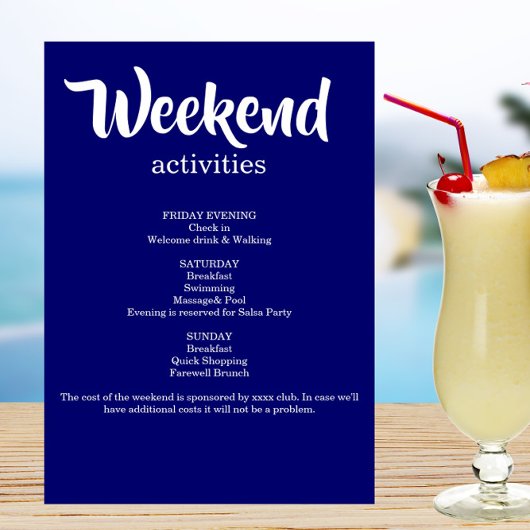 ブルーグリッターウィークエンドバチェロレッテ招待状 招待状