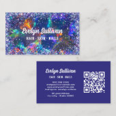 ブルーグリッターオパールビジネスカード 名刺 (正面/裏面)