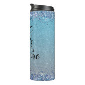 ブルーグリッターガールボス名建物帝国 タンブラー (回転右)