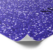 ブルーグリッターキンセアニラ15th誕生日へようこそ ポスター (角)