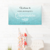 ブルーグリッターキンセアニラ15th誕生日へようこそ 横断幕 (インサイチュ)