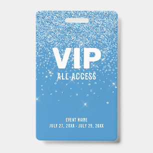 ブルーグリッターグリームVIPオールアクセスパスイベントID バッジ