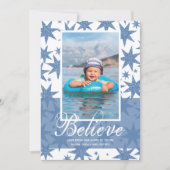 ブルーグリッタースターズクリスマスフォト シーズンカード (正面)