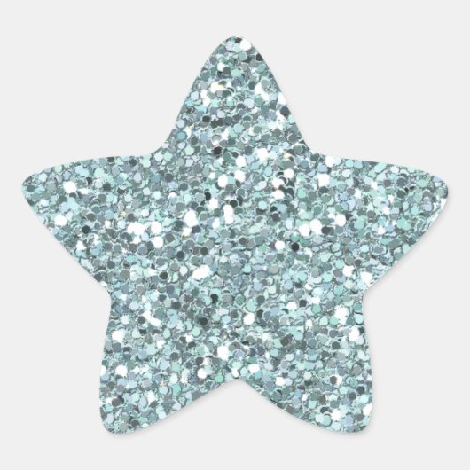 ブルーグリッターステッカー 星シール (正面)
