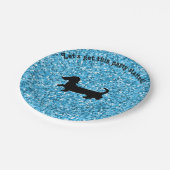 ブルーグリッターダシュント紙プレート ペーパープレート (アングル)