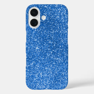 ブルーグリッターデザイン iPhone 16ケース