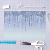 ブルーグリッタードエレガントリップ 薄葉紙 (クラフト)