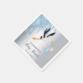 ブルーグリッタードリップストーク男の子の赤ちゃんシャワー スタンダードカクテルナプキン (角)