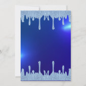 ブルーグリッタードリップスドレスブルースウィート16 招待状 (裏面)