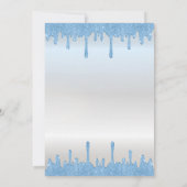 ブルーグリッタードリップスブルードレスガールスウィート16 招待状 (裏面)