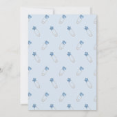 ブルーグリッタードリップベビーシャワー招待状 招待状 (裏面)