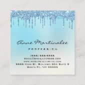 ブルーグリッタードリップミニマルプロフェッショナル スクエア名刺 (裏面)