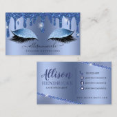 ブルーグリッタードリップ金属箔まつげ 名刺 (正面/裏面)