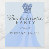 ブルーグリッタードレスバチェロレッテワインラベル ワインラベル (シングルラベル)