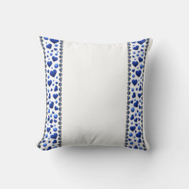 ブルーグリッターハート クッション