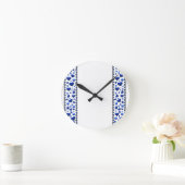 ブルーグリッターハート ラウンド壁時計 (ホーム)