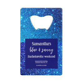 ブルーグリッターバチェロレッテ クレジットカード栓抜き