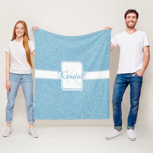 ブルーグリッターパーソナライズされたブランケット フリースブランケット (インサイチュ)