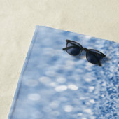 ブルーグリッターパーソナライズビーチタオル ビーチタオル (インサイチュ)