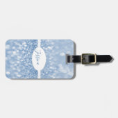 ブルーグリッターパーソナライズ荷物タグ ラゲッジタグ (正面横)