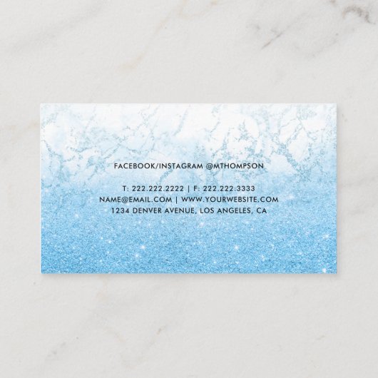 ブルーグリッターパーソナルトレーナー名刺 名刺 (裏面)