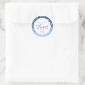 ブルーグリッターファブSweet sixteen ラウンドシール (バッグ)