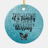ブルーグリッターファミリー引用文 セラミックオーナメント (正面)