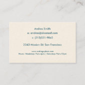 ブルーグリッターフェイクフォイル紙吹雪ブラック 名刺 (裏面)