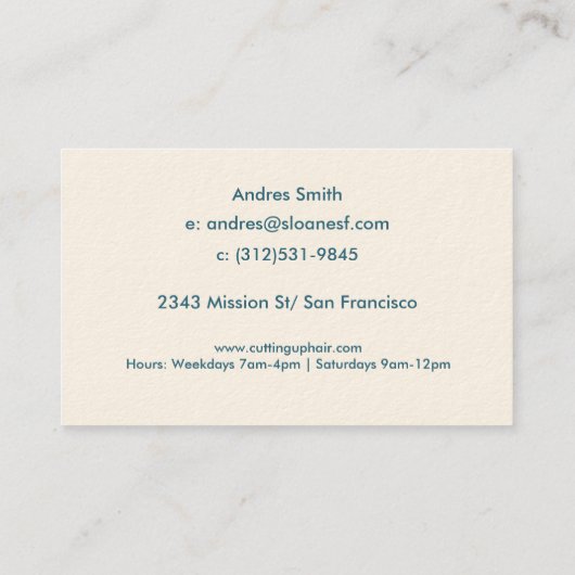 ブルーグリッターフェイクフォイル紙吹雪ブラック 名刺 (裏面)