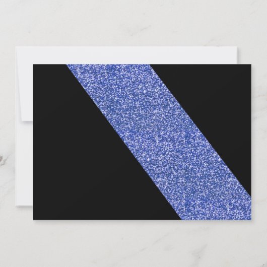 ブルーグリッターフォトフレーム卒業招待状 招待状 (裏面)