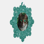 ブルーグリッターフレームクリスマス オーナメントカード (右)