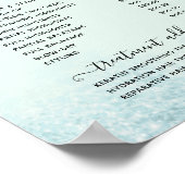 ブルーグリッターヘアサロンスパ価格表ポスター ポスター (角)