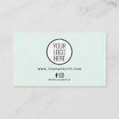 ブルーグリッターヘアサロンロイヤリティカードとロゴ 名刺 (裏面)