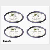 ブルーグリッターホワイト金ゴールド製品ラベルLadybugロゴ 楕円形シール (シート)