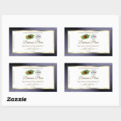 ブルーグリッターホワイト金ゴールド製品ラベルLadybugロゴ 長方形シール (シート)